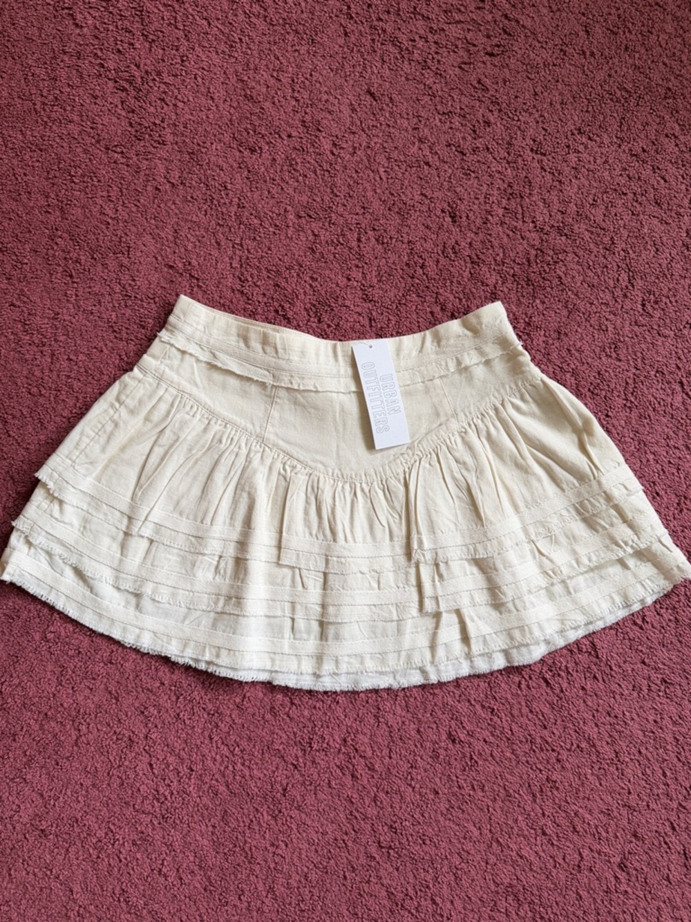 Urban Outfitters Cream Tiered Circle Skirt